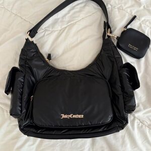 Juicy Couture Black Hobo Bag with Gold Logo